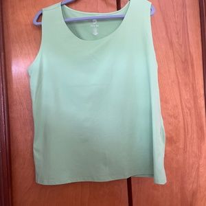 Green sleeveless top 1X